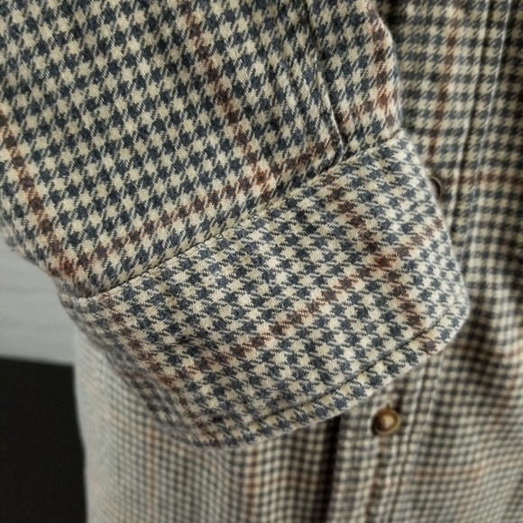 Orvis Tan Plaid Cotton Button Down Sz Large - Picture 5 of 8